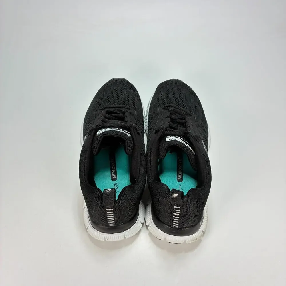 Skechers Flex Appeal Sweet Spot Black White Training Shoes 11729 Womens Size 8.5